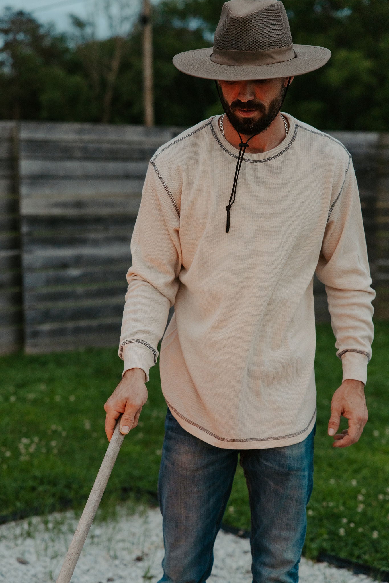 Low Country Natural Waffle Thermal Long Sleeve Shirt