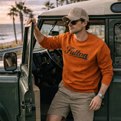The Burnt Orange Script Crewneck – Dock Collection