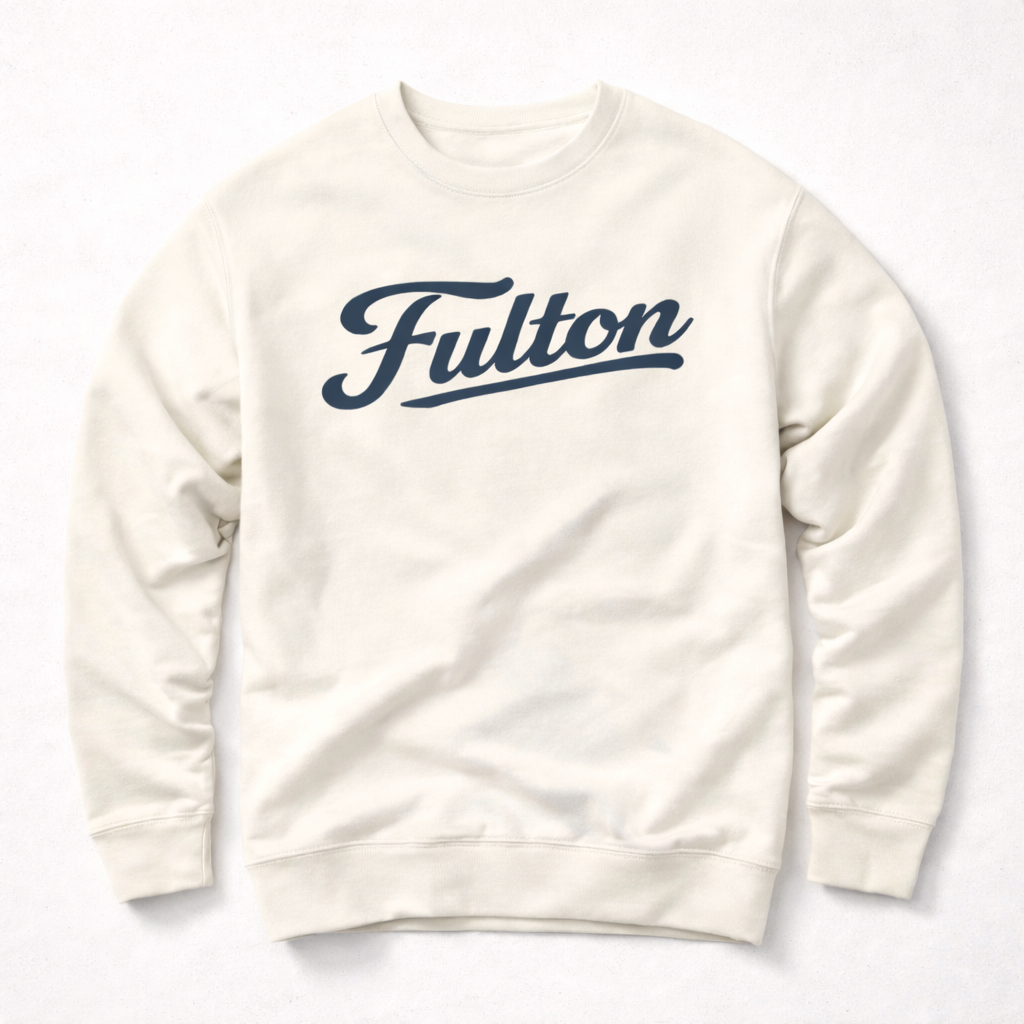 The Vintage White Script Crewneck – Dock Collection