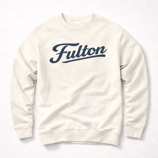 The Vintage White Script Crewneck – Dock Collection