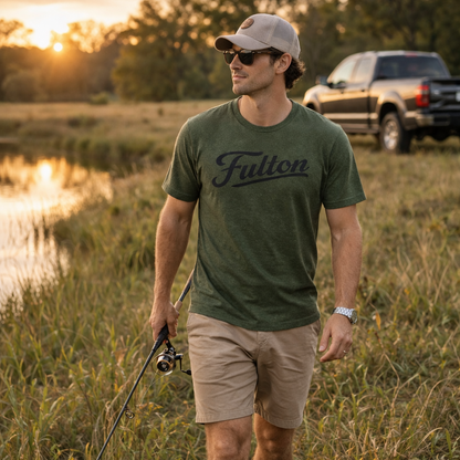 The Marsh Green Script Tee – Dock Collection
